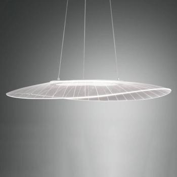 LED-es függőlámpa Vela, fehér, ovális, 78 cm x 55 cm, 78 cm x 55 cm kép