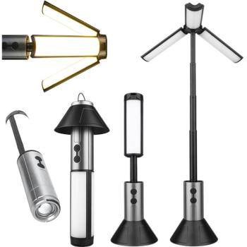 LED-es kempinglámpa zseblámpa funkcióval kép
