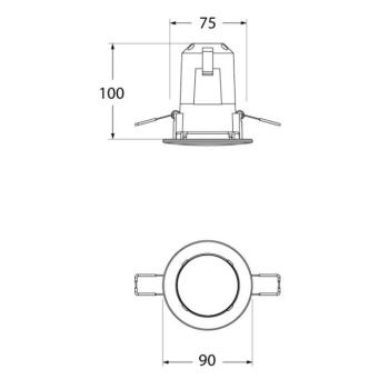 Teresa 90 downlight, GU10, CCT, 3,5 W, fekete kép