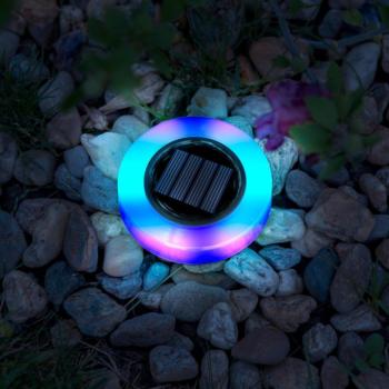 LED-es leszúrható szolár lámpa - kör alakú - RGB színes LED - 105 x 128 mm kép