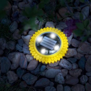 LED-es leszúrható szolár lámpa - sárga - hidegfehér - 11,5 x 2,3 cm kép