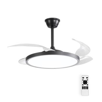 LED-es mennyezeti ventilátor FANLUX-D4 30W 3xCCT (3000K/4500K/6500K) 2250lm 106cm fekete távirányítóval 2027770 VITO kép