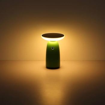 LED-es napelemes asztali lámpa 36625, zöld, fém, 23 cm, fényerőszabályzó kép
