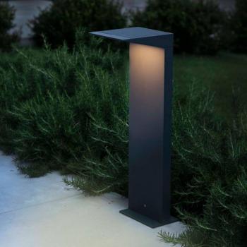 LED-es napelemes utcai lámpa Soleil, antracit, fém, IP54, érzékelő kép