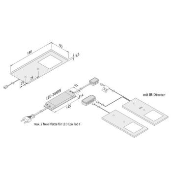 LED-es részegység lámpa Eco-Pad F 2x-Set 4000K alu kép