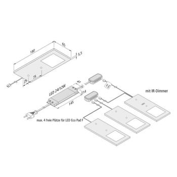 LED-es részegység lámpa Eco-Pad F 3x-Set 3000K alu kép