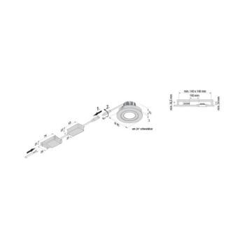 LED-es süllyesztett spotlámpa Eco SR 68 króm matt 2,700 K Ø 8,5 cm kép