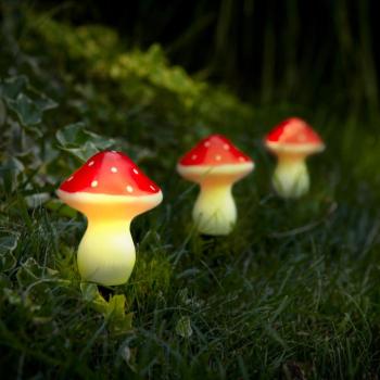 LED-es szolár lámpa – 3 db gomba – melegfehér kép