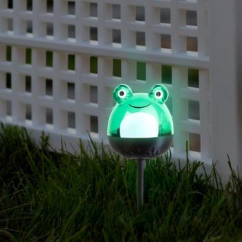 LED-es szolár lámpa – béka – hidegfehér – zöld – 150 x 50 x 50 mm kép