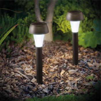 LED-es szolár lámpa – hidegfehér – fekete – műanyag kép
