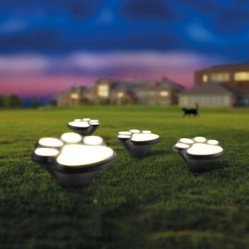 LED-es szolár lámpa – kutya lábnyom, leszúrható – műanyag – fekete – 360 cm kép