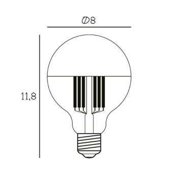 G80-as LED izzó, arany színű, E27-es, 3,6 W, 2700 K kép