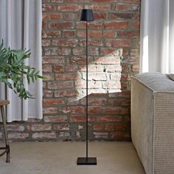 LED-es újratölthető állólámpa Nuindie IP54 120 cm-es kerek USB-C fekete kép