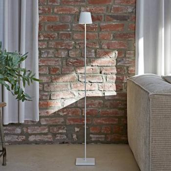 LED-es újratölthető állólámpa Nuindie IP54 120 cm-es kerek USB-C hófehér kép
