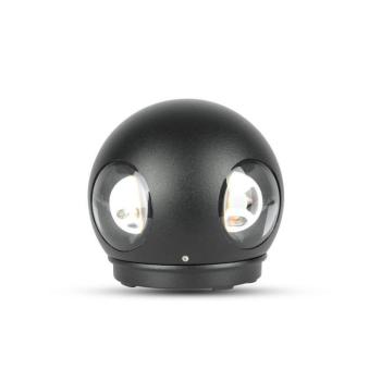 LED fali lámpa 4 irányú világítás kerek IP65, 4w, 3000K, meleg fehér, 428lm, 90°, fekete, CRI>80, V-TAC, 218553 kép