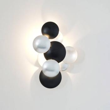 BOLLADARIA LED fali lámpa, fekete/ezüst, 42x27 cm, fém, dimmelhető fényerővel kép