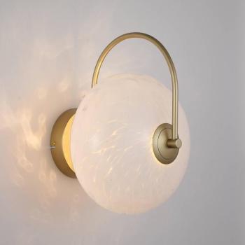 LED fali lámpa Confetti, arany színű/fehér, szélesség 25 cm, üveg kép