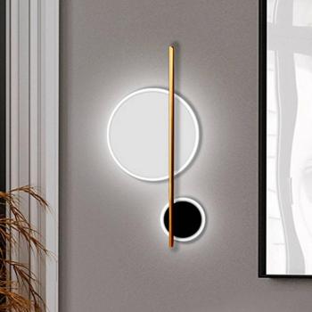 LED fali lámpa Duo, magasság 52 cm, fekete/arany színű, fém kép