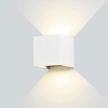 LED fali lámpa fehér négyzet alakú, 12W, 2700K, meleg fehér, 1320 lm, IP54, Optonica, 7457 kép