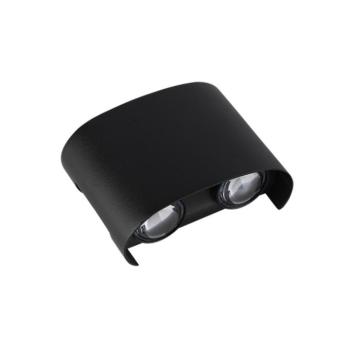 LED fali lámpa - fekete, 4W, 3000K, meleg fehér, 340 lm, IP65, Optonica, 7407 kép