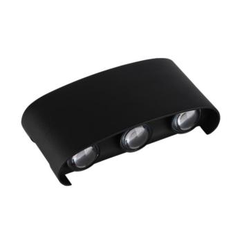 LED fali lámpa - fekete, 6W, 3000K, meleg fehér, 510 lm, IP65, Optonica, 7409 kép