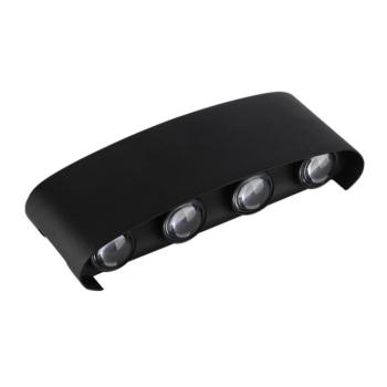LED fali lámpa - fekete, 8W, 3000K, meleg fehér, 680 lm, IP65, Optonica, 7411 kép