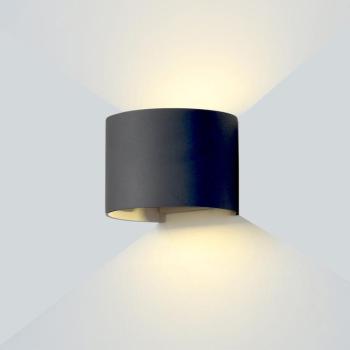 LED fali lámpa fekete kerek, 6W, 4000K, természetes fehér, 660 lm, IP54, Optonica, 7467 kép