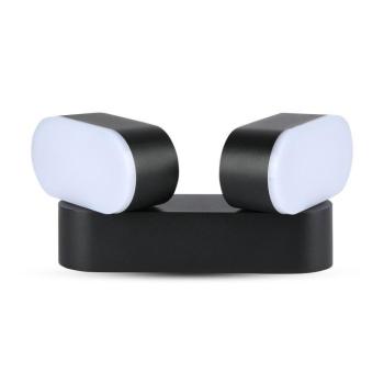 LED fali lámpa forgatható dupla fej, 12w, 3000K, meleg fehér, 1320lm, 350°, fekete, CRI>80, IP65, V-TAC, 8293 kép