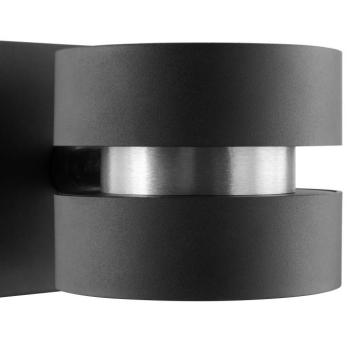 LED fali lámpa Glow-Sphere, fekete, Ø 13 cm, fém, 2 izzós, 20 W, 10000 óra, 100 kép