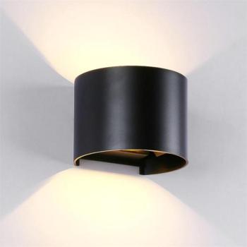 LED FALI LÁMPA KEREK 2X5W 4000K IP54 FEKETE kép
