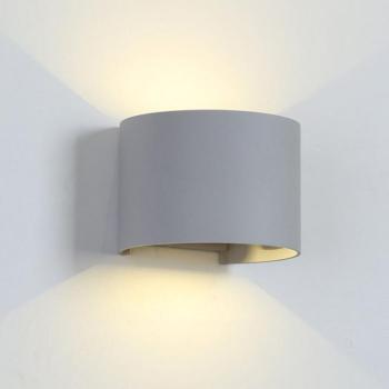 LED FALI LÁMPA KEREK 2X5W 4000K IP54 SZÜRKE kép