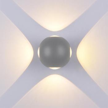 LED fali lámpa kerek, 4 diódával, szürketel, 4W, 4000K, természetes fehér, 440 lm, IP54, Optonica, 7492 kép