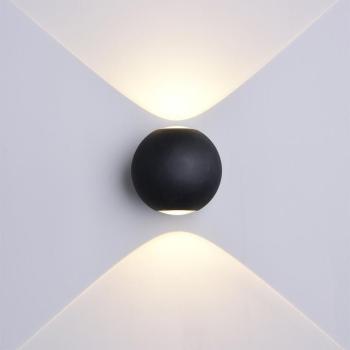 LED fali lámpa kerek feketetel, 6W, 3000K, meleg fehér, 660 lm, IP54, Optonica, 7494 kép