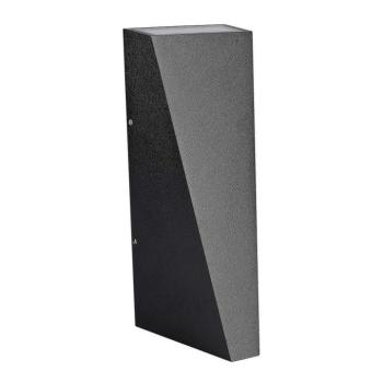 LED fali lámpa kétirányú háromszög alakú fény, 6w, 3000K, meleg fehér, 450lm, 120°, fekete, CRI>80, IP65, V-TAC, 218297 kép