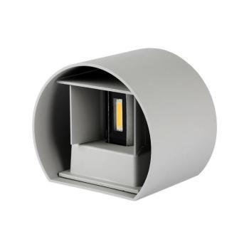 LED fali lámpa kétirányú kerek Bridgelux, 5w, 4000K, természetes fehér, 700lm, 120°, szürke, CRI>80, IP65, V-TAC, 217092 kép