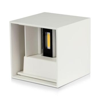 LED fali lámpa kétirányú négyzet alakú Bridgelux, 11w, 3000K, meleg fehér, 1360lm, 120°, fehér, CRI>80, IP65, V-TAC, 218527 kép