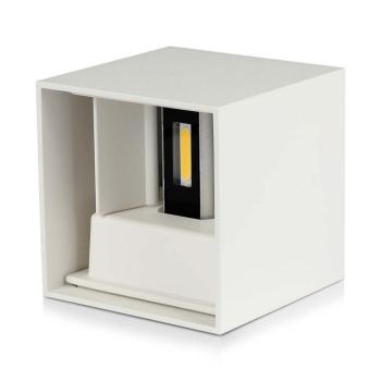 LED fali lámpa kétirányú négyzet alakú Bridgelux, 11w, 4000K, természetes fehér, 1360lm, 120°, fehér, CRI>80, IP65, V-TAC, 218528 kép