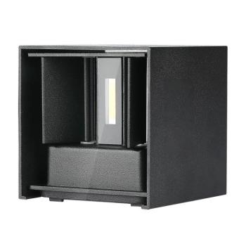 LED fali lámpa kétirányú négyzet alakú Bridgelux, 11w, 4000K, természetes fehér, 1360lm, 120°, fekete, CRI>80, IP65, V-TAC, 218530 kép