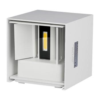 LED fali lámpa kétirányú négyzet alakú Bridgelux, 5w, 3000K, meleg fehér, 700lm, 120°, fehér, CRI>80, IP65, V-TAC, 217079 kép