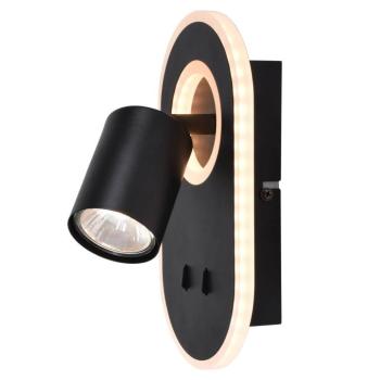 LED fali lámpa Kimon, fekete kép