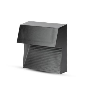 LED fali lámpa lépcsővilágító négyzet alakú, 3w, 3000K, meleg fehér, 210lm, 90°, fekete, CRI>80, IP65, V-TAC, 1398 kép