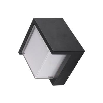 LED fali lámpa, négyzet alakú, fekete, 12W, 4200K, természetes fehér, 850 lm, IP65, Optonica, 7531 kép