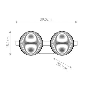 LED fali lámpa PALMAS arany/füstszürke Szélesség 39 cm 2 izzós IP44