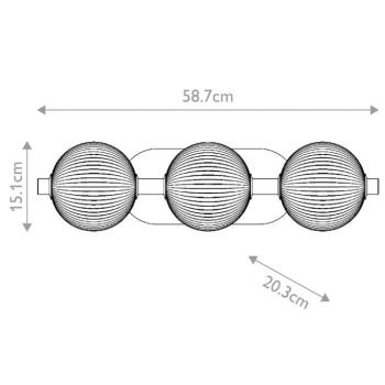 LED fali lámpa PALMAS arany/füstszürke Szélesség 59 cm 3 izzós IP44 kép
