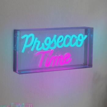 LED fali lámpa Prosecco Time átlátszó 30x15 cm műanyag USB RGB kép