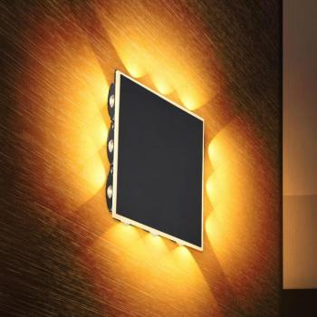 Saidy LED fali lámpa, szélesség 22 cm, fekete, fém kép