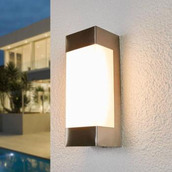 Lindby LED kültéri falilámpa Severina, magasság 25 cm, rozsdamentes acél kép