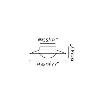 LED fali lámpa Side 450, fekete/arany, acél/üveg, Ø 45 cm kép