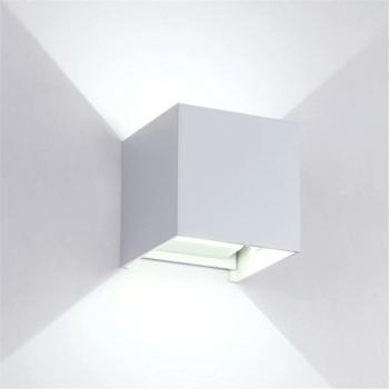 LED FALI LÁMPA SZÖGLETES 2X5W 4000K IP54 FEHÉR kép