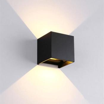 LED FALI LÁMPA SZÖGLETES 2X5W 4000K IP54 FEKETE kép